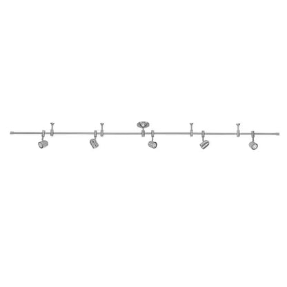 Flex Track 8 Ft. Brushed Nickel LED Ceiling Mounted Hard Wired Track Lighting Kit with Pinhole Head