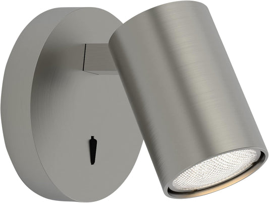 Ascoli Single Switched Indoor Reading Light (Matt Nickel) - Dry Rated - GU10 Lamp, Designed in Britain - 1286048-3 Years Guarantee