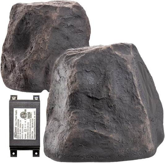 5.25" 120W Wireless Bluetooth Outdoor Rock Speaker – Weather Resistant, Slate Dark Grey - BTR-150