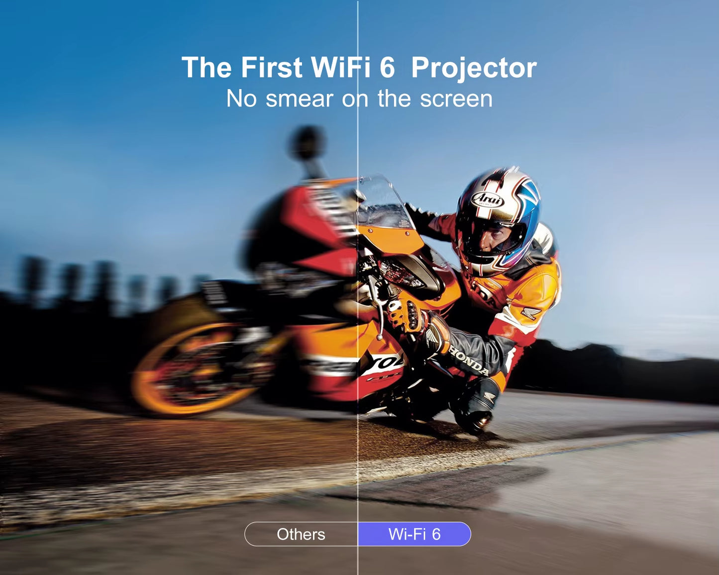 Auto Focus/4K Support Native 1080P Projector with Wifi 6 and Bluetooth 5.2 600ANSI Outdoor Home Projector 6D Keystone