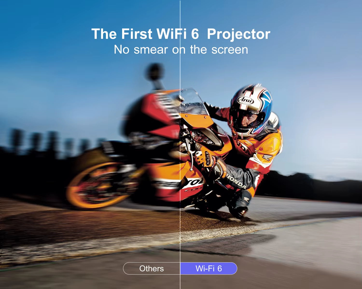 Auto Focus/4K Support Native 1080P Projector with Wifi 6 and Bluetooth 5.2 600ANSI Outdoor Home Projector 6D Keystone
