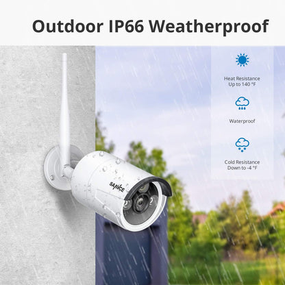 Wireless Security Camera System  1080P 8 Channel Wifi IP NVR with 4 Pcs Outdoor Wireless CCTV Surveillance Cameras for Remote Access, Home Business, AI Human Detection, No Hard Drive
