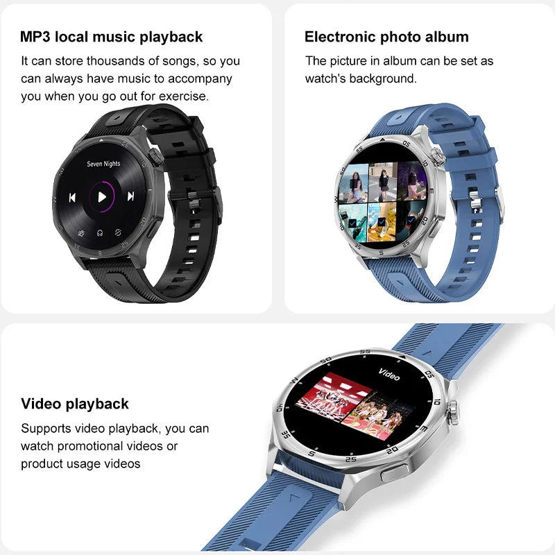 2025 New 3D Dial Smartwatch Heart Rate Health Monitor Bluetooth Call Compass IP68 Waterproof Men'S Smartwatch for Huawei Xiaomi