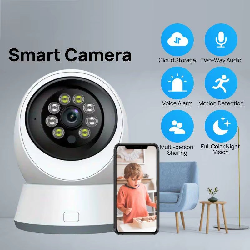 HD Home Security Cameras,Indoor Security Cameras with Night Vision, 2.4Gwi-Fi,Two-Way Talk,Motion Alert,Multiple Storage Options