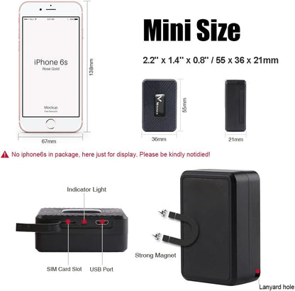 Mini GPS Tracker Magnetic Mini GPS Locator Anti-Theft Anti-Lost Real Time Micro GPS Tracking Device for Kids, Elderly, Wallet, Luggage and Important Document(Tk901)