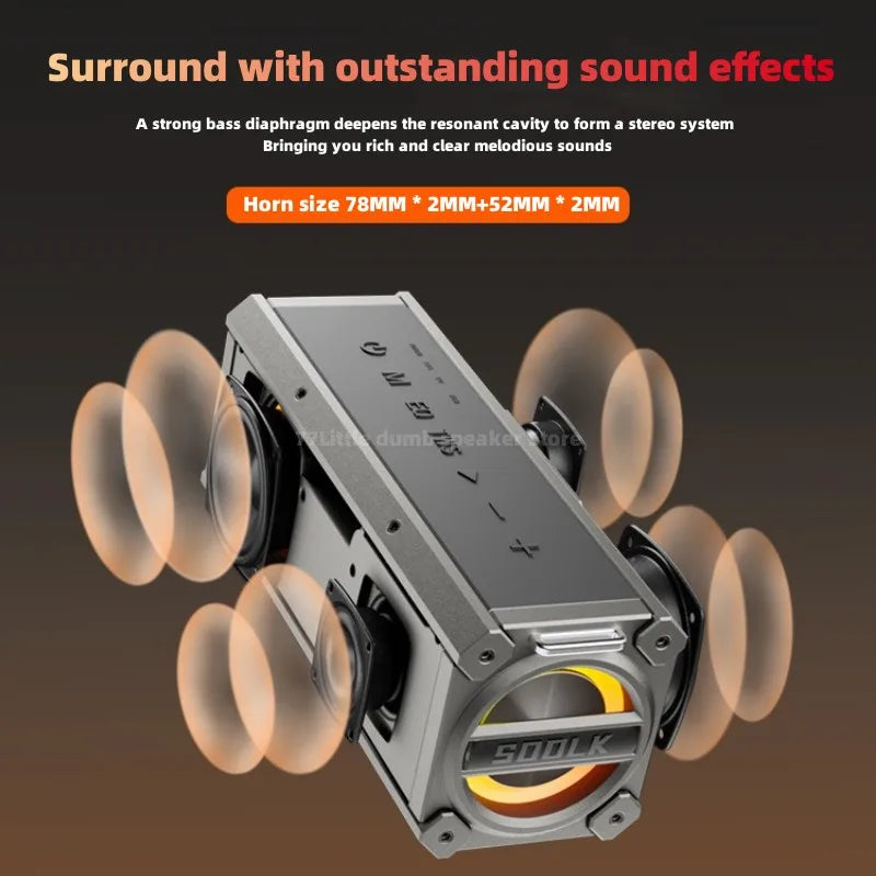 120W High Power Bluetooth Speaker Outdoor Subwoofer Portable Wireless Speaker TWS Stereo Audio with Microphone Caixa De Som