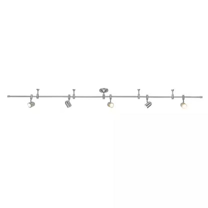 Flex Track 8 Ft. Brushed Nickel LED Ceiling Mounted Hard Wired Track Lighting Kit with Pinhole Head