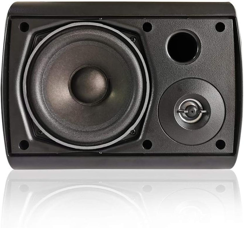 5.25 Inch Indoor Outdoor Bluetooth Speakers Patio Waterproof Wired Wall Mount System 300 Watts (Black)
