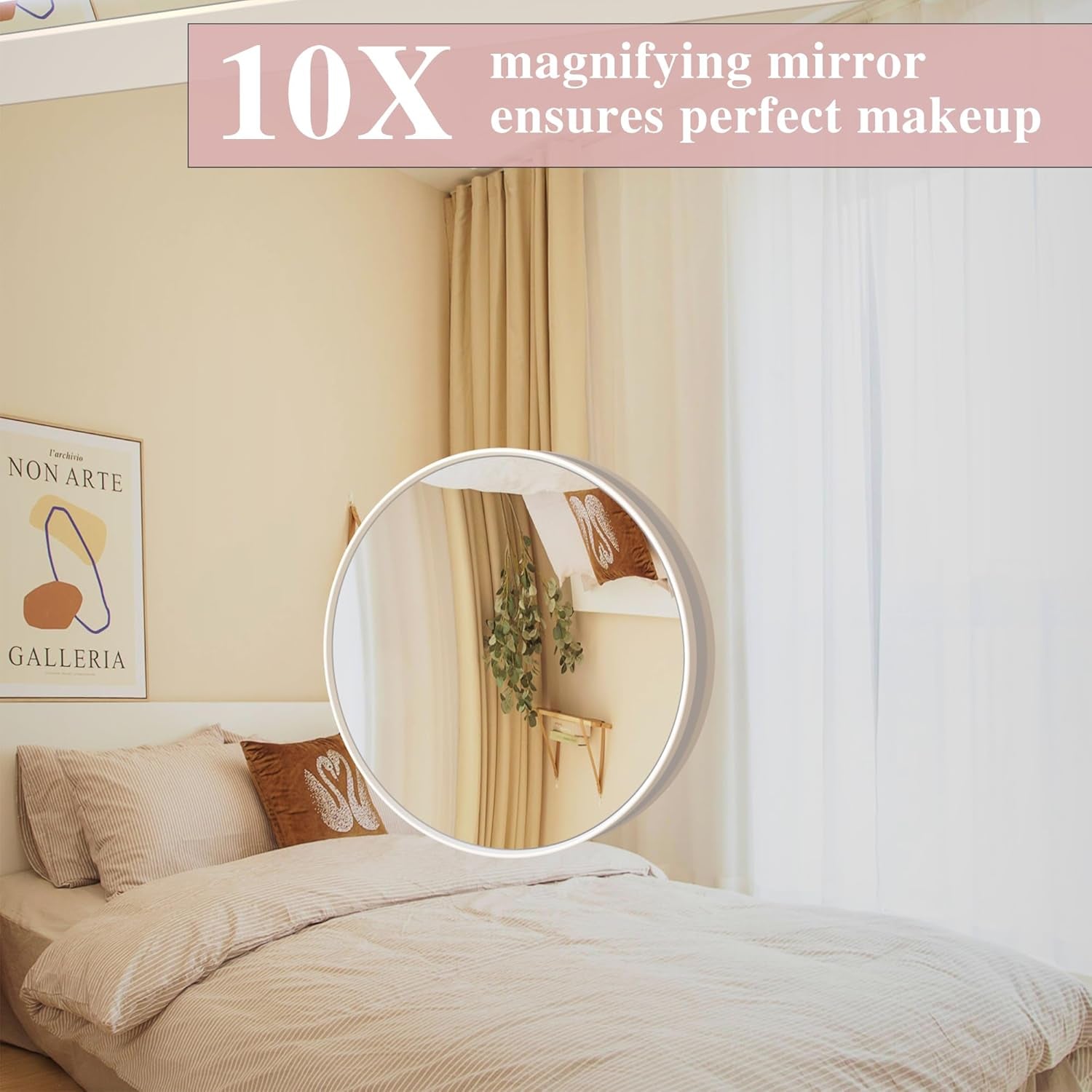 Vanity Mirror with Lights 33'' X 24'' Lighted Makeup Mirror with 11 Replaceable Bulbs and 10X Magnifier, USB Charging, Warm Light, Desktop or Wall Mounted (White)
