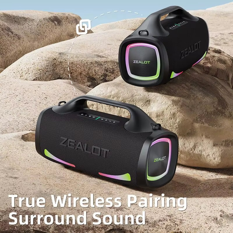 -S79 Speaker Party Portable Speaker with Bluetooth 5.2, Portable Handle, 24-Hour Playtime, for Party, Camping