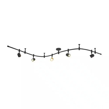 Flex Track 8 Ft. Bronze LED Ceiling Mounted Hard Wired Track Lighting Kit with Pinhole Head