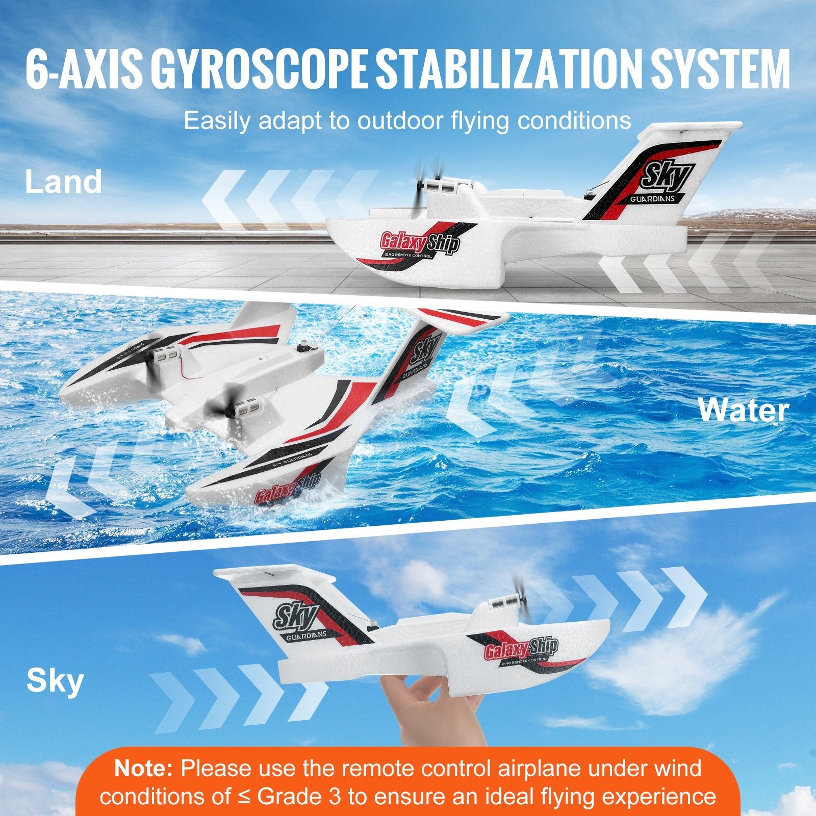 VEVOR Amphibious EPP Foam RC Airplane - Ultimate Fun in Air & Water with 2.4 GHz Remote Control!