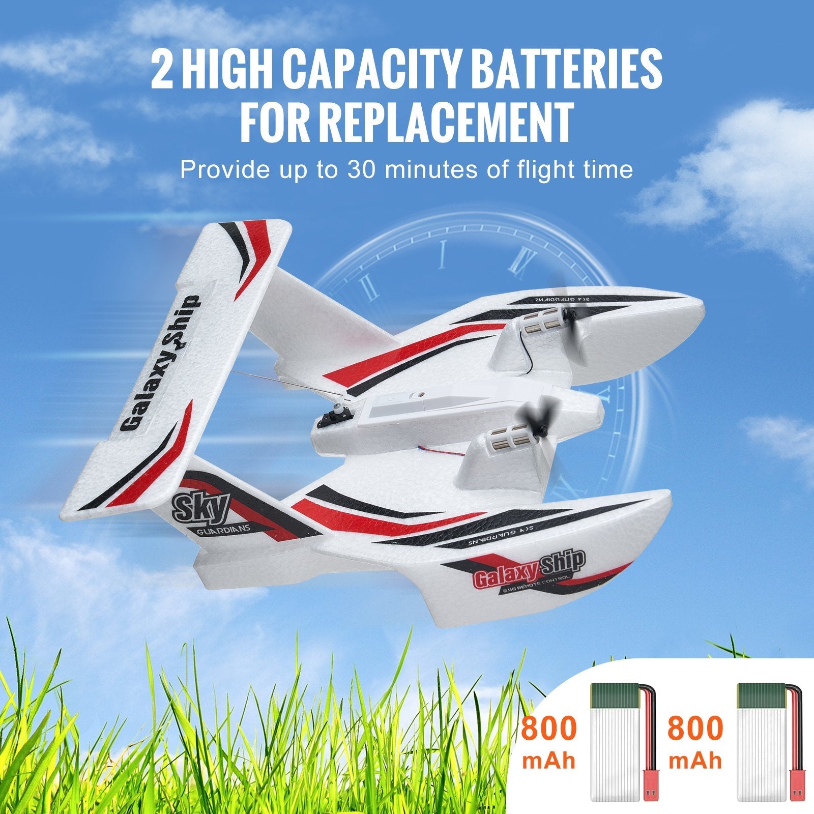 VEVOR Amphibious EPP Foam RC Airplane - Ultimate Fun in Air & Water with 2.4 GHz Remote Control!