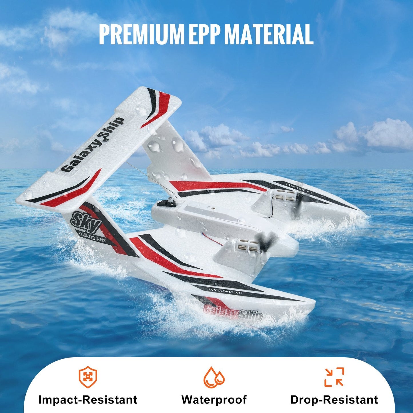 VEVOR Amphibious EPP Foam RC Airplane - Ultimate Fun in Air & Water with 2.4 GHz Remote Control!