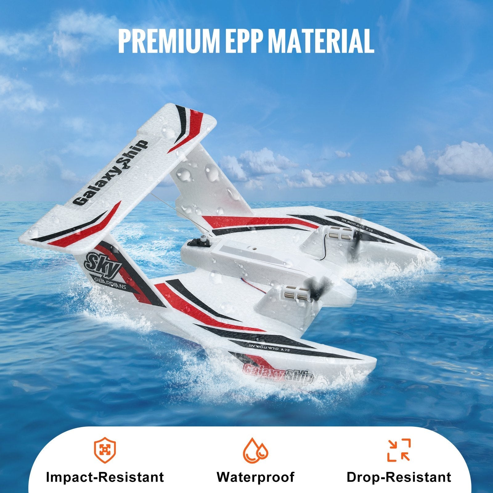 VEVOR Amphibious EPP Foam RC Airplane - Ultimate Fun in Air & Water with 2.4 GHz Remote Control!