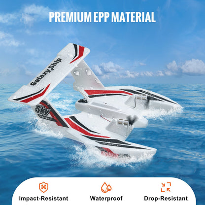 VEVOR Amphibious EPP Foam RC Airplane - Ultimate Fun in Air & Water with 2.4 GHz Remote Control!