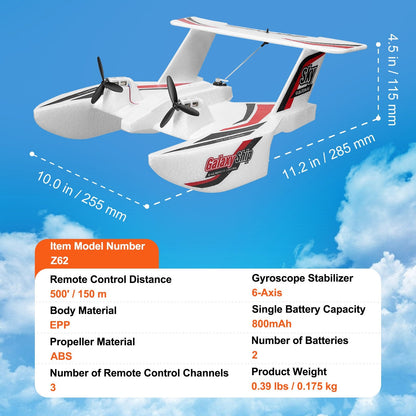 VEVOR Amphibious EPP Foam RC Airplane - Ultimate Fun in Air & Water with 2.4 GHz Remote Control!